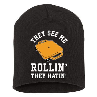 They See Me Rollin They Hatin 90s Scooter Funny Short Acrylic Beanie