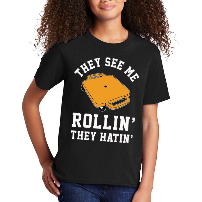 They See Me Rollin They Hatin 90s Scooter Funny Kids T-Shirt