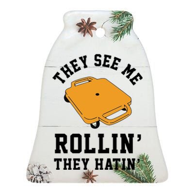 They See Me Rollin They Hatin 90s Scooter Funny Ceramic Bell Ornament