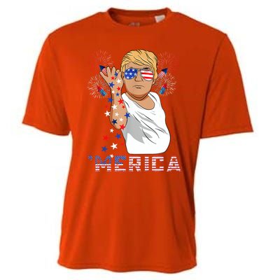 Trump Salt Merica Freedom 4th Of July Firework Trump Drunk Great Gift Cooling Performance Crew T-Shirt