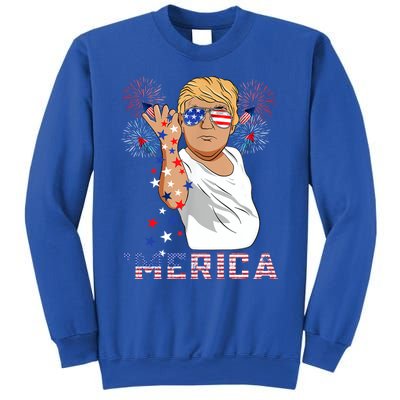 Trump Salt Merica Freedom 4th Of July Firework Trump Drunk Great Gift Sweatshirt