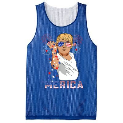 Trump Salt Merica Freedom 4th Of July Firework Trump Drunk Great Gift Mesh Reversible Basketball Jersey Tank