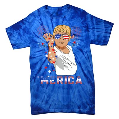 Trump Salt Merica Freedom 4th Of July Firework Trump Drunk Great Gift Tie-Dye T-Shirt