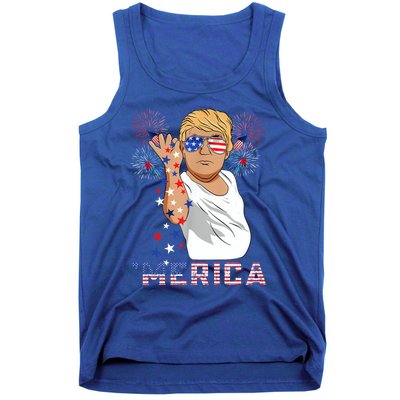 Trump Salt Merica Freedom 4th Of July Firework Trump Drunk Great Gift Tank Top