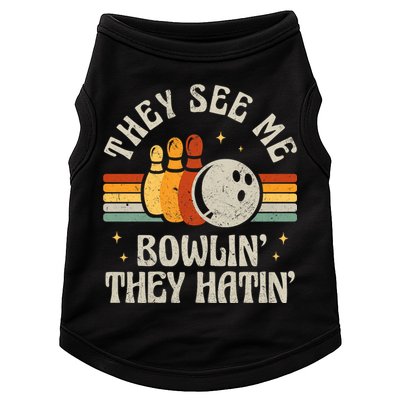 They See Me Bowlin They Hatin Retro Team Bowler Bowling 60s 70s Doggie Tank