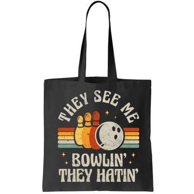 They See Me Bowlin They Hatin Retro Team Bowler Bowling 60s 70s Bag