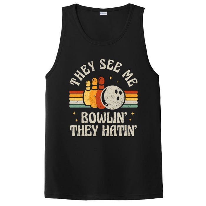 They See Me Bowlin They Hatin Retro Team Bowler Bowling 60s 70s PosiCharge Competitor Tank