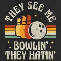 They See Me Bowlin They Hatin Retro Team Bowler Bowling 60s 70s Golf Towel