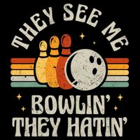 They See Me Bowlin They Hatin Retro Team Bowler Bowling 60s 70s Visor