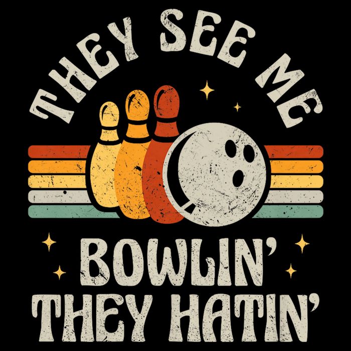 They See Me Bowlin They Hatin Retro Team Bowler Bowling 60s 70s Visor