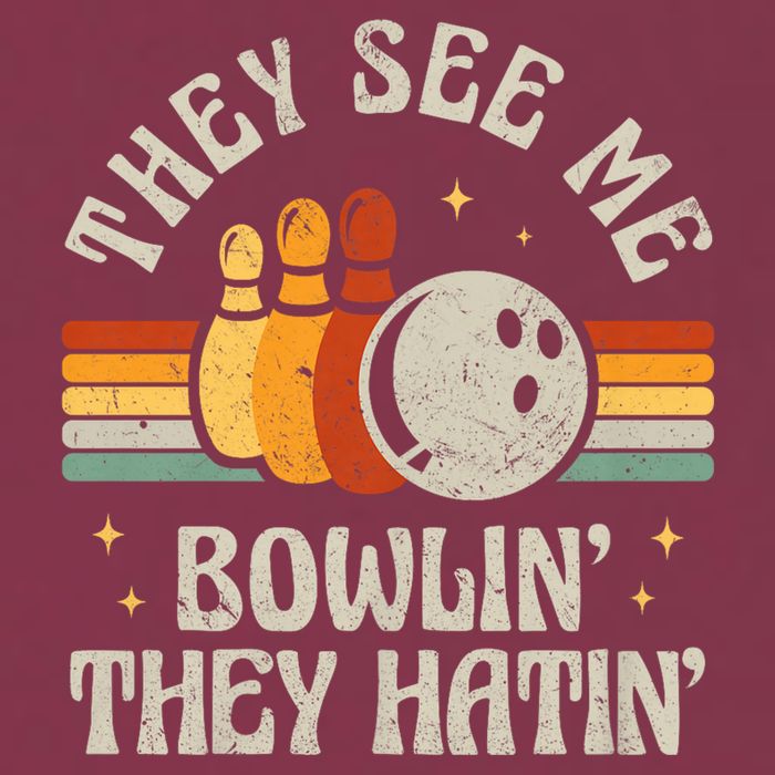 They See Me Bowlin They Hatin Retro Team Bowler Bowling 60s 70s 16oz Travel Tumbler