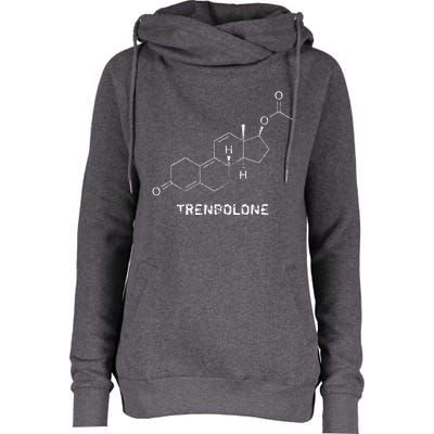 Trenbolone Steroid Molecule Hardcore Bodybuilding Womens Funnel Neck Pullover Hood