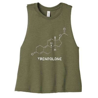 Trenbolone Steroid Molecule Hardcore Bodybuilding Women's Racerback Cropped Tank