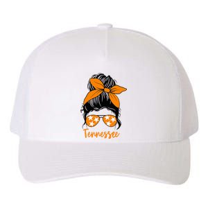 TennesseeTri Stars Messy Bun Hair Orange White Yupoong Adult 5-Panel Trucker Hat