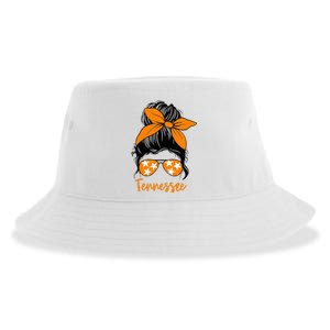 TennesseeTri Stars Messy Bun Hair Orange White Sustainable Bucket Hat