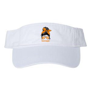 TennesseeTri Stars Messy Bun Hair Orange White Valucap Bio-Washed Visor