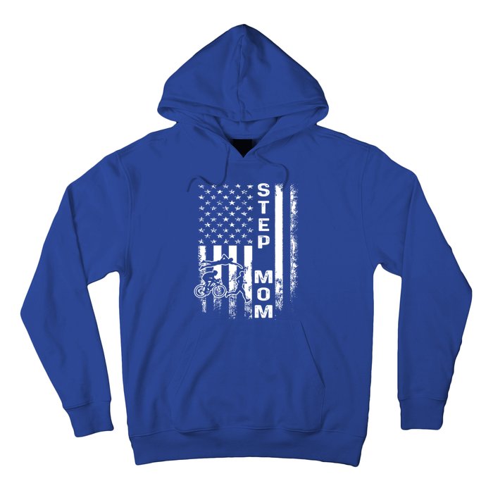 Triathlon Step Mom American Flag Vintage Christmas Xmas Gift Hoodie