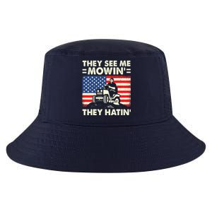 They See Me Mowing They Hatin Funny Lawn Mowing Cool Comfort Performance Bucket Hat