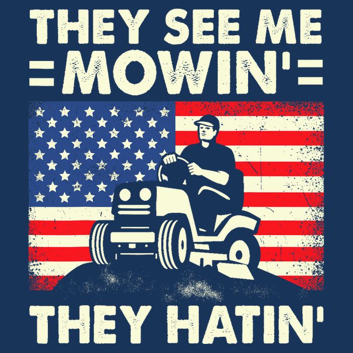 They See Me Mowing They Hatin Funny Lawn Mowing Cool Comfort Performance Bucket Hat