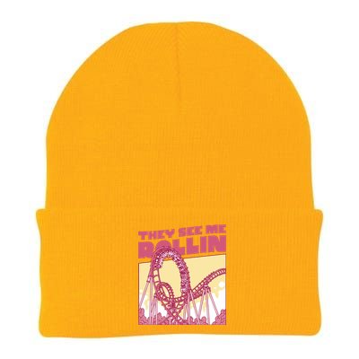 They See Me Rollin Funny Roller Coaster Knit Cap Winter Beanie