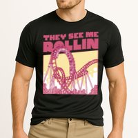 They See Me Rollin Funny Roller Coaster Cooling Performance Crew T-Shirt