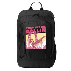 They See Me Rollin Funny Roller Coaster City Backpack