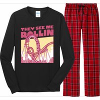 They See Me Rollin Funny Roller Coaster Long Sleeve Pajama Set