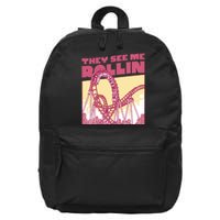 They See Me Rollin Funny Roller Coaster 16 in Basic Backpack