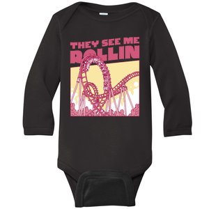 They See Me Rollin Funny Roller Coaster Baby Long Sleeve Bodysuit