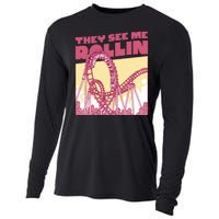 They See Me Rollin Funny Roller Coaster Cooling Performance Long Sleeve Crew