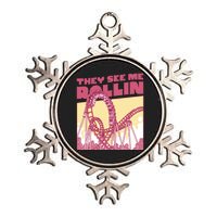 They See Me Rollin Funny Roller Coaster Metallic Star Ornament