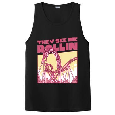They See Me Rollin Funny Roller Coaster PosiCharge Competitor Tank