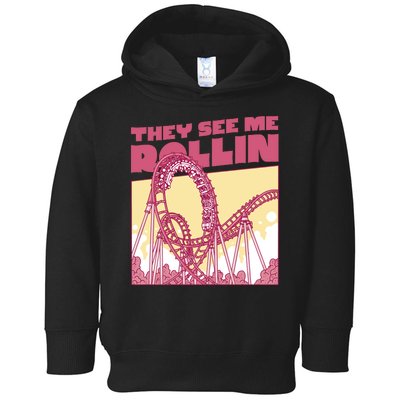 They See Me Rollin Funny Roller Coaster Toddler Hoodie