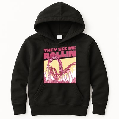 They See Me Rollin Funny Roller Coaster Kids Hoodie