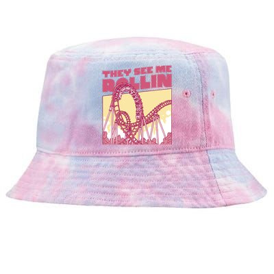 They See Me Rollin Funny Roller Coaster Tie-Dyed Bucket Hat