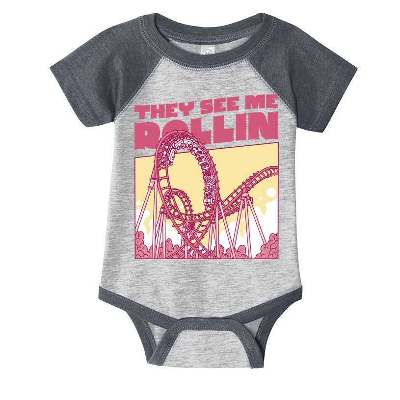 They See Me Rollin Funny Roller Coaster Infant Baby Jersey Bodysuit
