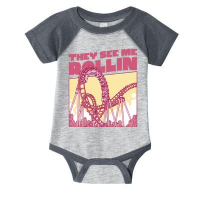 They See Me Rollin Funny Roller Coaster Infant Baby Jersey Bodysuit