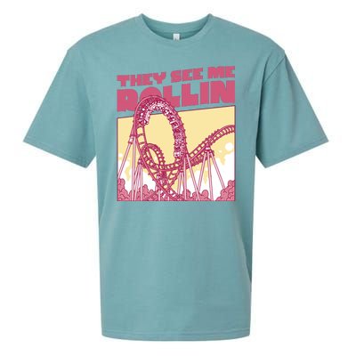 They See Me Rollin Funny Roller Coaster Sueded Cloud Jersey T-Shirt