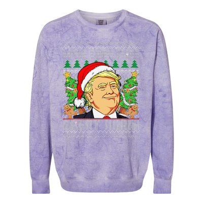 Trump Santa Make Christmas Great Again Trump President 47 Colorblast Crewneck Sweatshirt