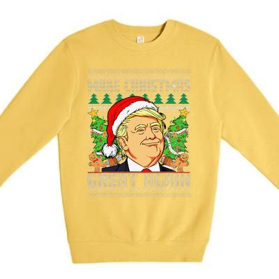 Trump Santa Make Christmas Great Again Trump President 47 Premium Crewneck Sweatshirt