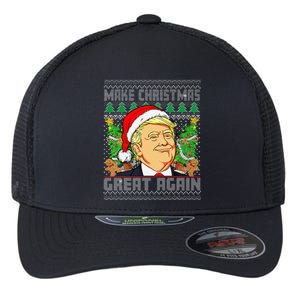 Trump Santa Make Christmas Great Again Trump President 47 Flexfit Unipanel Trucker Cap