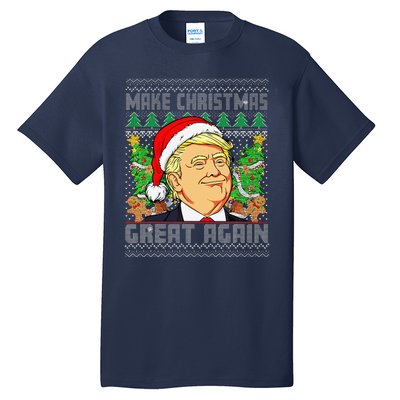 Trump Santa Make Christmas Great Again Trump President 47 Tall T-Shirt