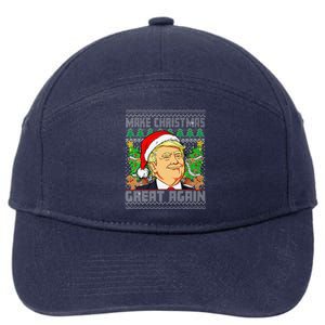 Trump Santa Make Christmas Great Again Trump President 47 7-Panel Snapback Hat