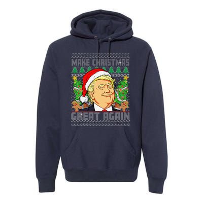 Trump Santa Make Christmas Great Again Trump President 47 Premium Hoodie