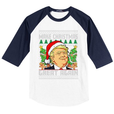 Trump Santa Make Christmas Great Again Trump President 47 Baseball Sleeve Shirt