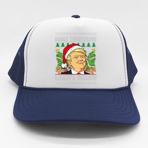 Trump Santa Make Christmas Great Again Trump President 47 Trucker Hat