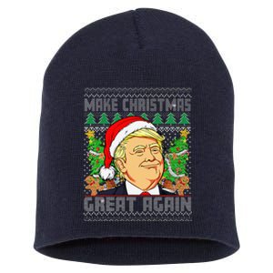 Trump Santa Make Christmas Great Again Trump President 47 Short Acrylic Beanie