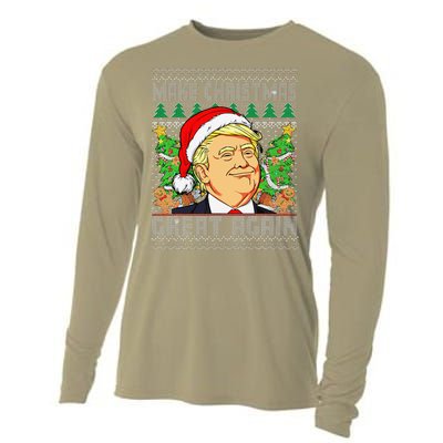 Trump Santa Make Christmas Great Again Trump President 47 Cooling Performance Long Sleeve Crew