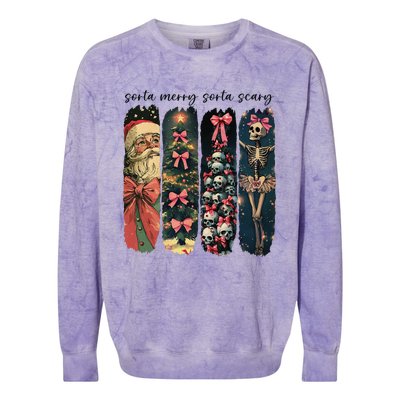 Trendy Sorta Merry Sorta Scary Christmas Tree Colorblast Crewneck Sweatshirt