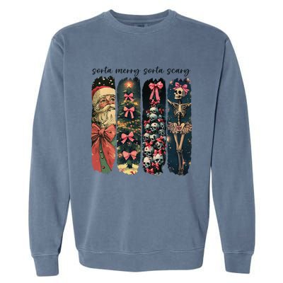 Trendy Sorta Merry Sorta Scary Christmas Tree Garment-Dyed Sweatshirt